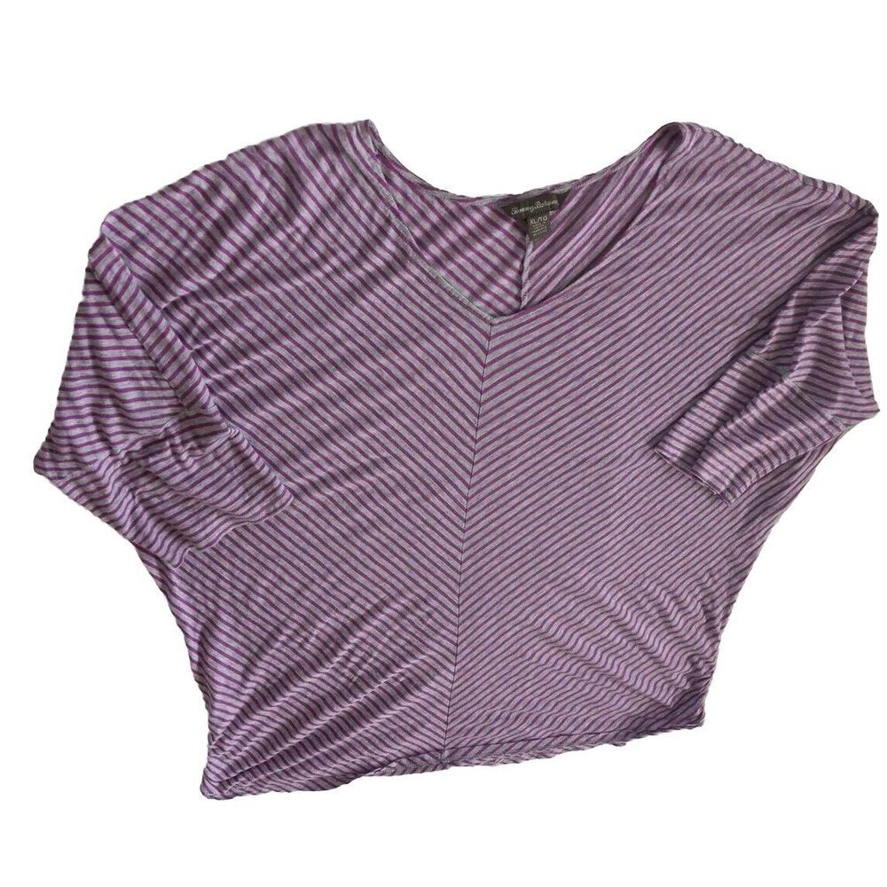 Tommy Bahama Women's XL/TG Checked Light Stretch Purple Pullover Blouse
